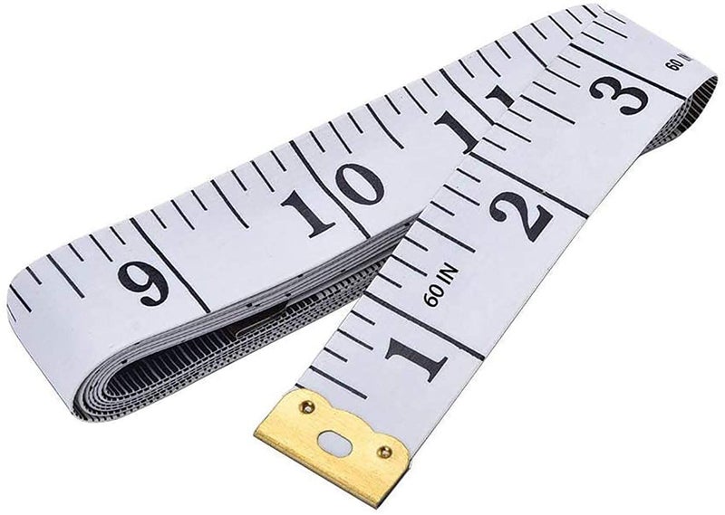 Twisha Soft Tape Measure Double Scale Body Sewing Flexible Ruler for Weight Loss Medical Body Measurement Sewing Tailor Craft Vinyl Ruler, Has Centimetre Scale on Reverse Side 60-inch (White) - Image 1